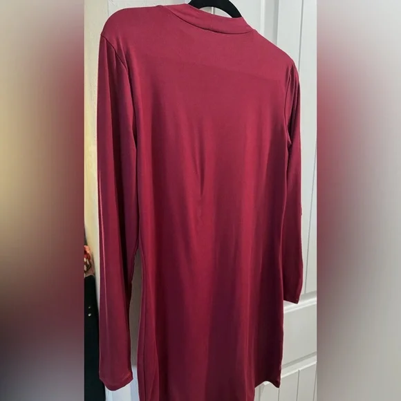 God Is Dope Burgundy Long Sleeve Dress (1XL) - Picture 4 of 5
